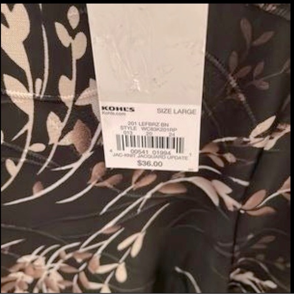 NWT Croft & Barrow Women's Black and Tan Floral Long Sleeve Blouse - Picture 5 of 7